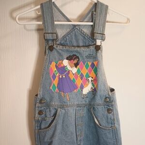 Hunchback Of Notre Dame Esméralda Girl's Denim Overalls Disney Vintage Size 7